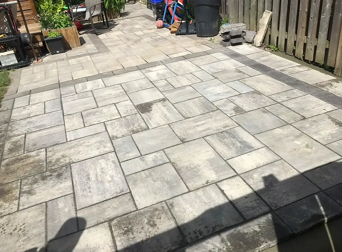 Interlock paver patio installed and levelled